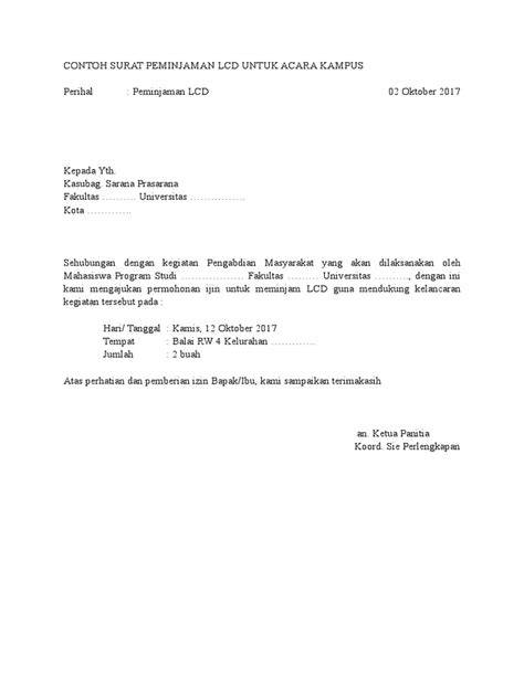 Surat Peminjaman LCD