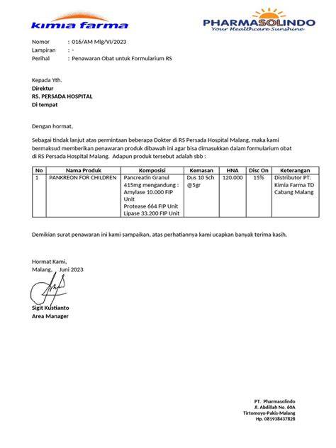 Surat Penawaran Obat