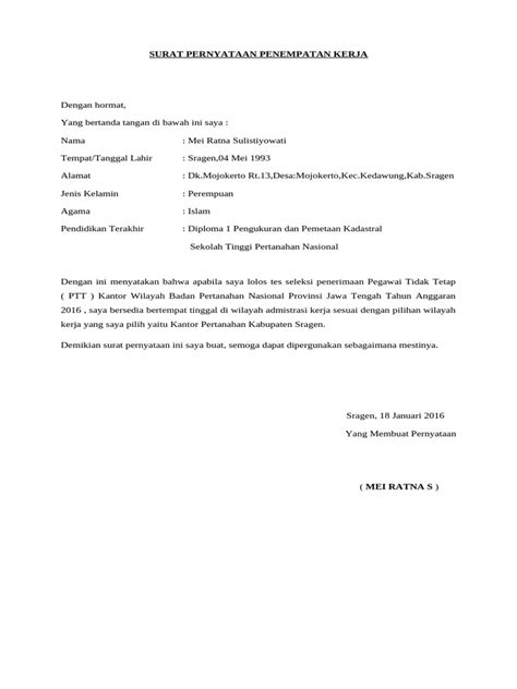 Surat Penempatan