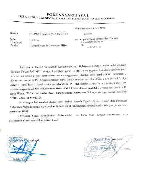 Surat Pengajuan BBM