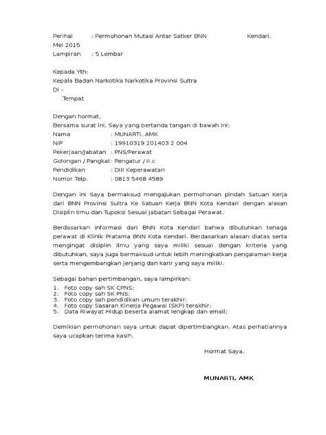 Surat Pengajuan Karyawan Tetap Example