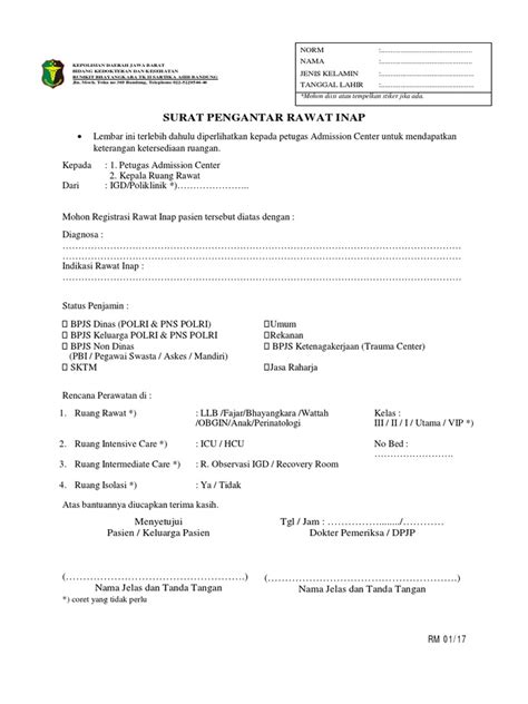 Surat Pengantar Rawat Inap