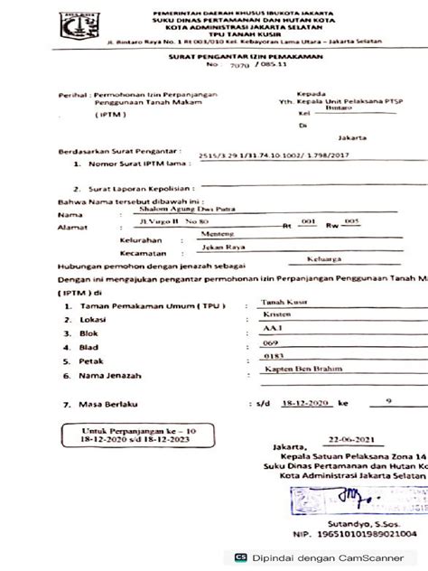 Surat Pengantar TPU