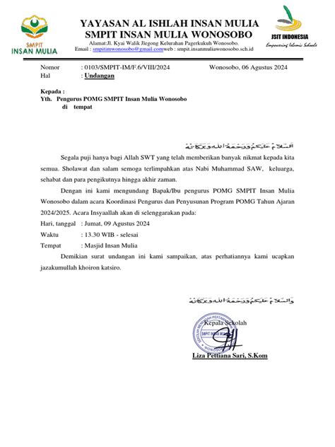 Surat Pengurus