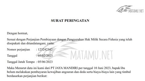 Surat Peringatan Pembayaran