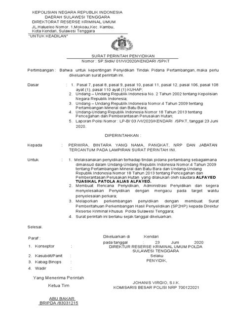 Surat Perintah Penyidikan