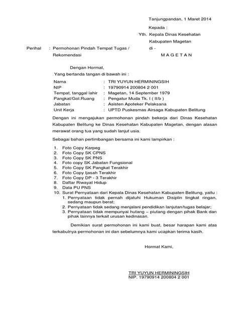 Surat Permohonan Bupati