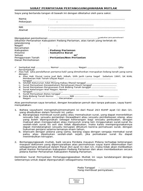 Surat Pernolahan Mutlak