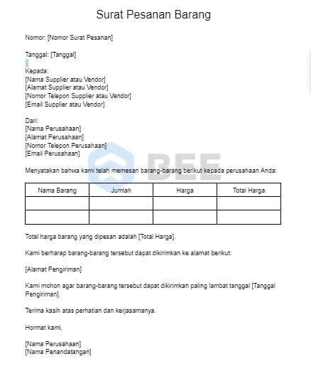 Surat Pesanan Barang