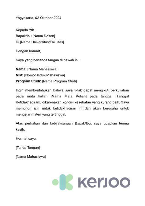 Surat Sakit Mahasiswa