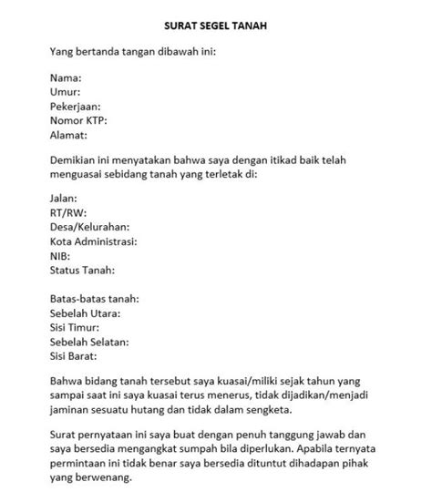 Surat Segel Tanah