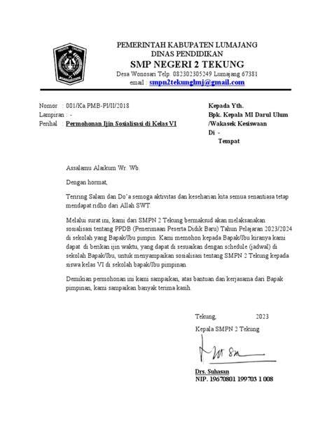 Surat Sosialisasi PPDB
