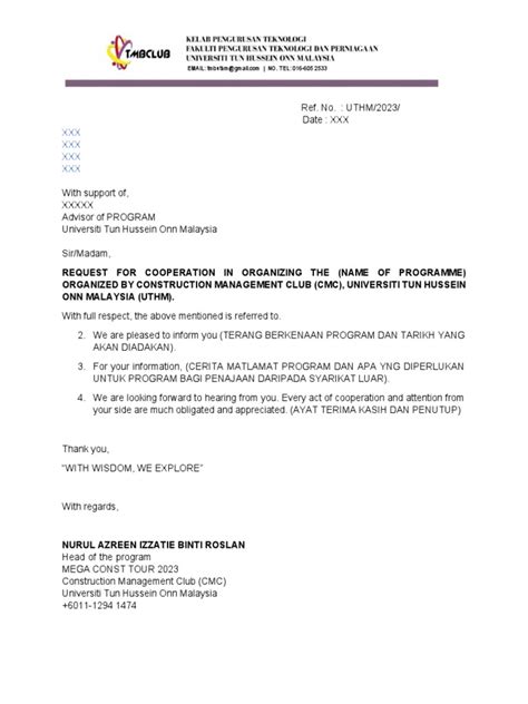 Surat Sponsorship