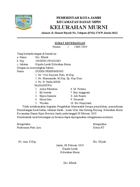 Surat Tugas Lurah