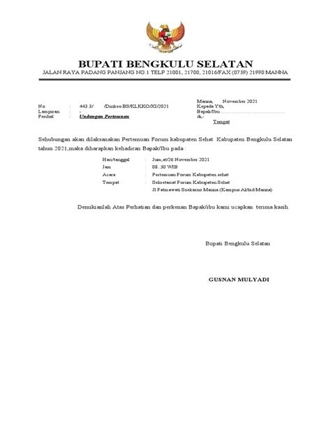 Surat Undangan Bupati