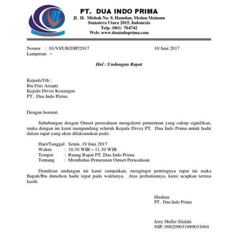Surat Undangan Formal