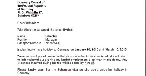 Surat Undangan Visa Jerman