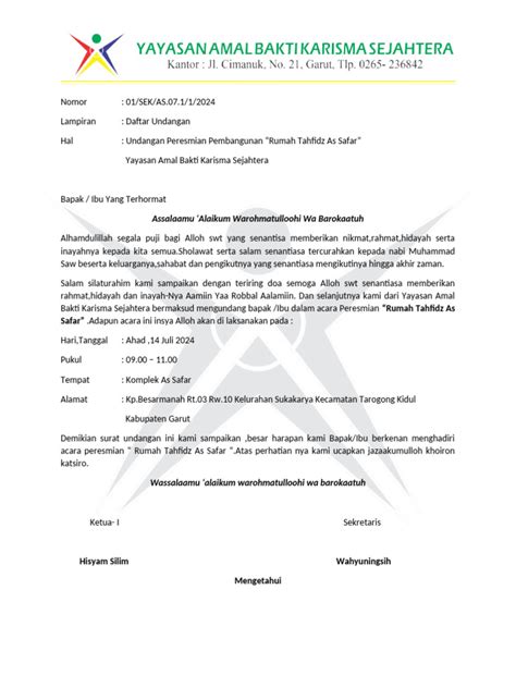 Surat Yayasan Pendidikan