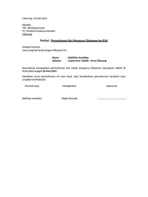 Surat izin mengurus dokumen