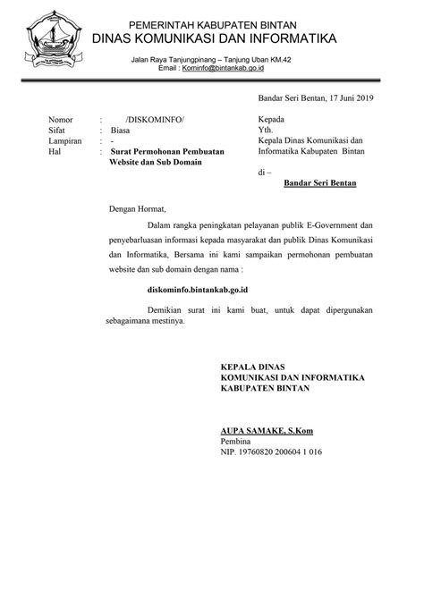 Surat permohonan dengan improvisasi