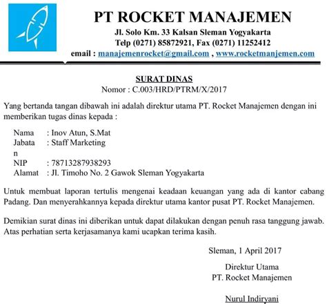 Surat resmi perusahaan