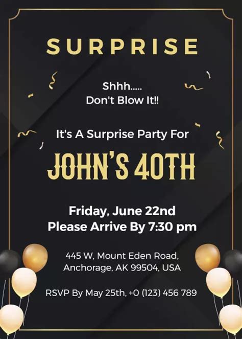 Surprise Party Invitation Template