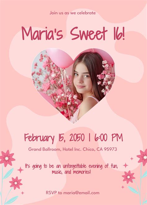 Sweet 16 Birthday Invitation Templates Free