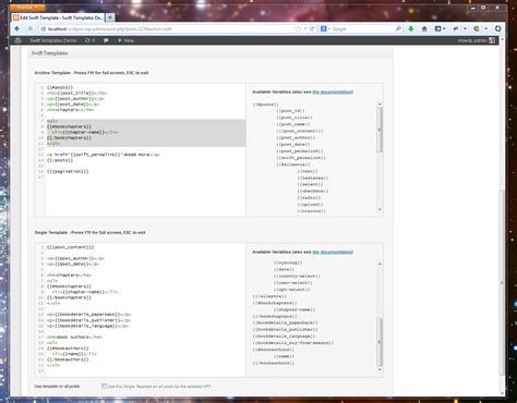 Swift Panel Templates