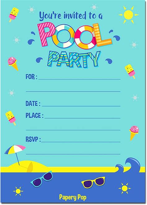 Swimming Party Invitations Free Printable