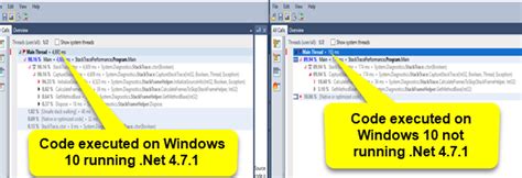 System Diagnostics StackFrame performance degrade in Windows 10