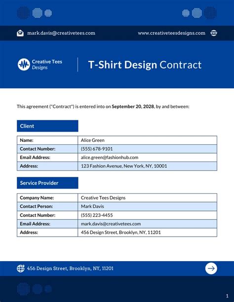 T Shirt Design Contract Template