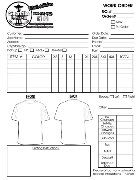 T Shirt Order Form Templates