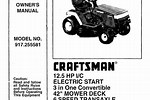 T100 Craftsman Riding Mower Users Manual