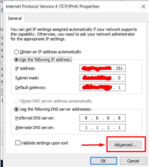 TCP IPv4 Properties