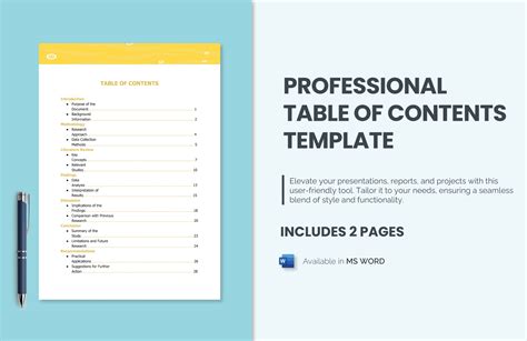 Table Of Contents Template Word