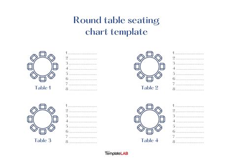 Table Seating Chart Template Free