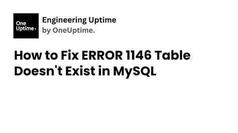 Why am I seeing a Table does not exist in the workspace error message
