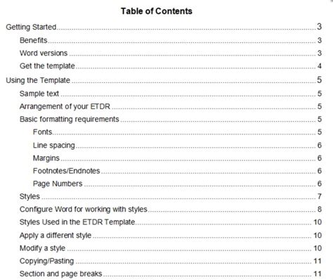 Table of Contents