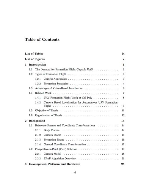 Table Contents