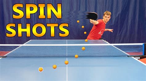 Table tennis player doing a spin shot