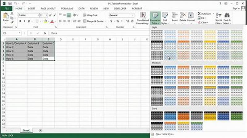 Tabular Form In Excel