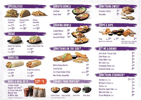 Taco Bell Menu Printable