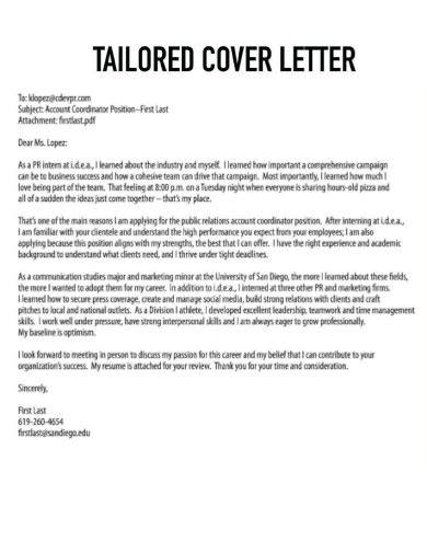 Tailored Cover Letter