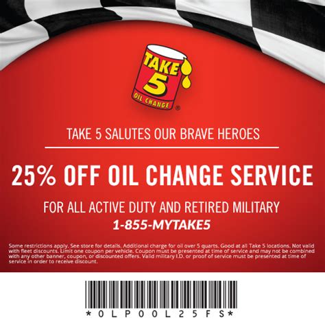 Take 5 Oil Change coupon