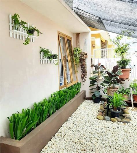 tanaman pada desain teras depan rumah minimalis modern
