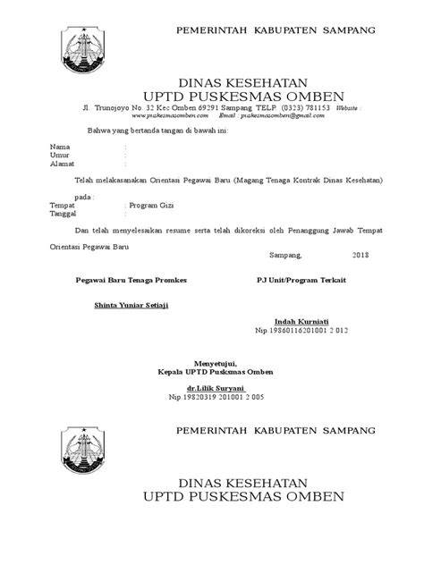 Tanda Tangan Surat Magang