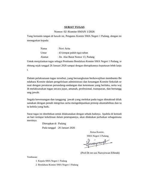 Tanda Tangan Surat Tugas