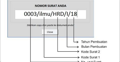 Tanggal dan nomor surat