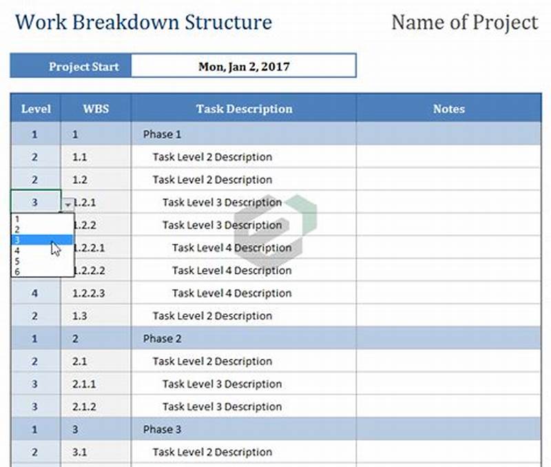 Task Breakdown Template Excel