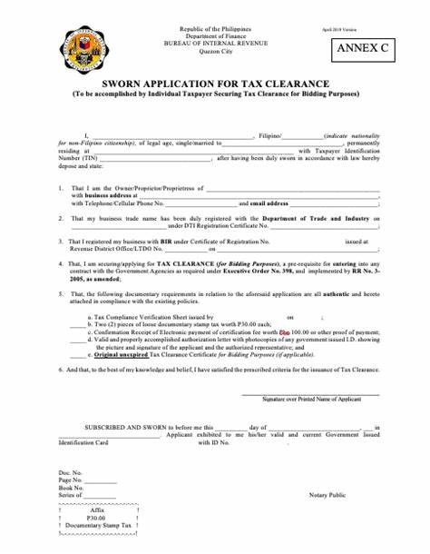 New 05-377 tax form clearance letter 662